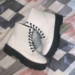 white combat boots